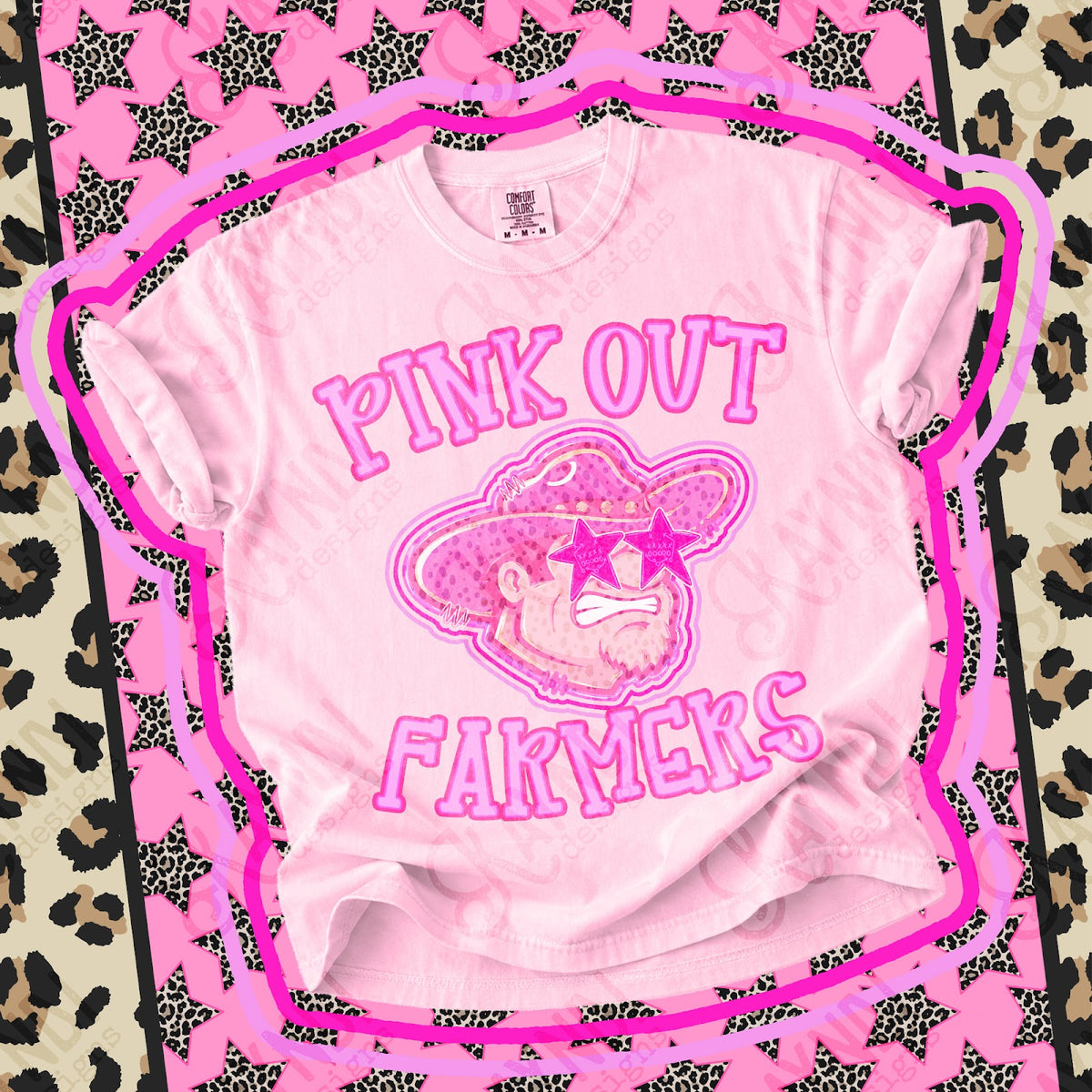 Pink Out Farmers Top design mockup