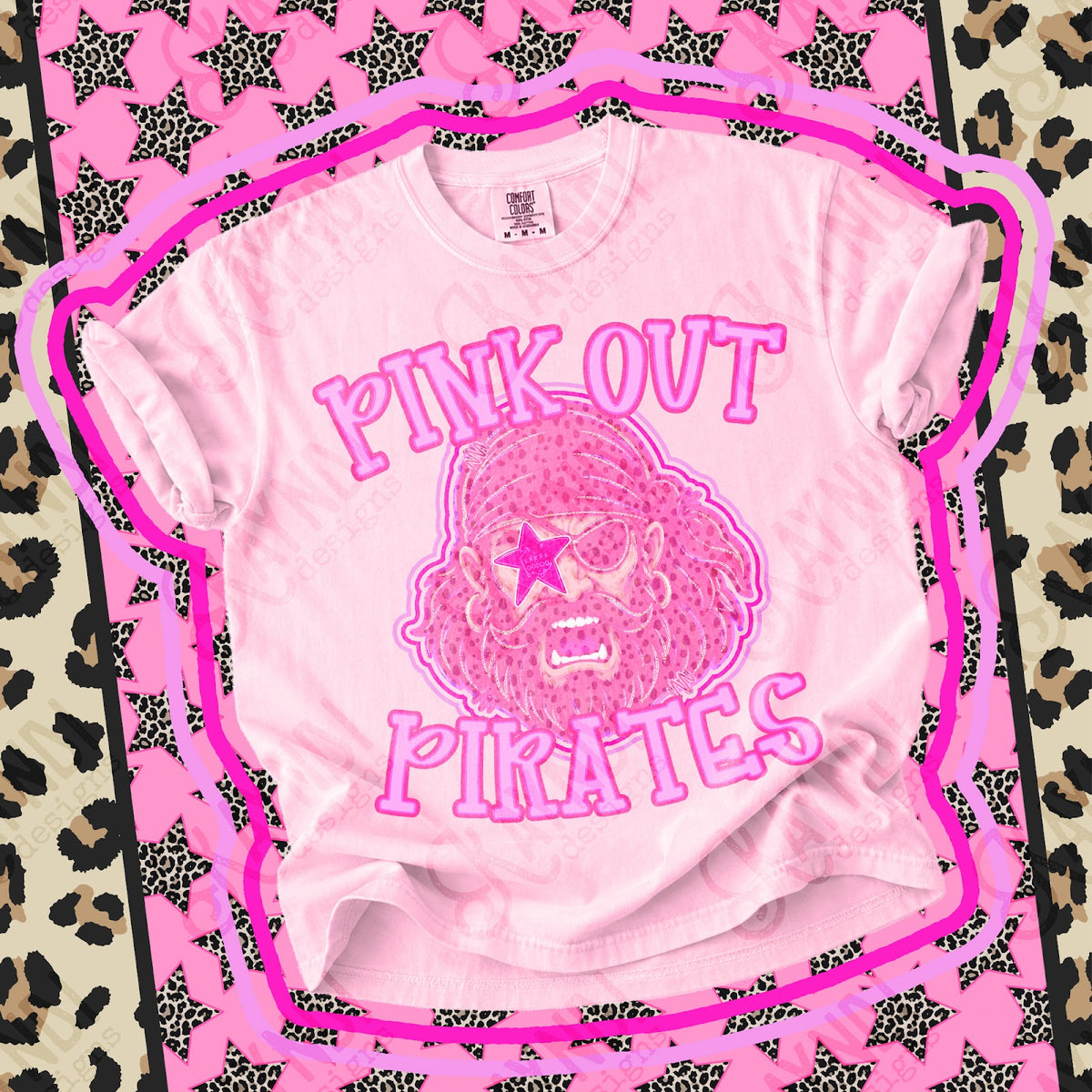 Pink Out Pirates 2 Top design mockup