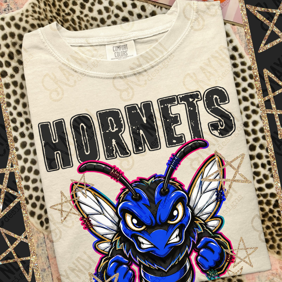 Grunge Varsity Hornets 5 Top