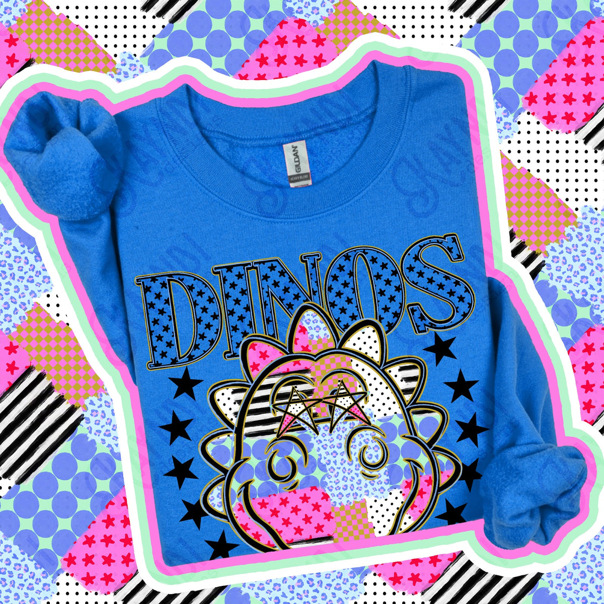 Patchwork Varisty Stars Dinos 2 Top