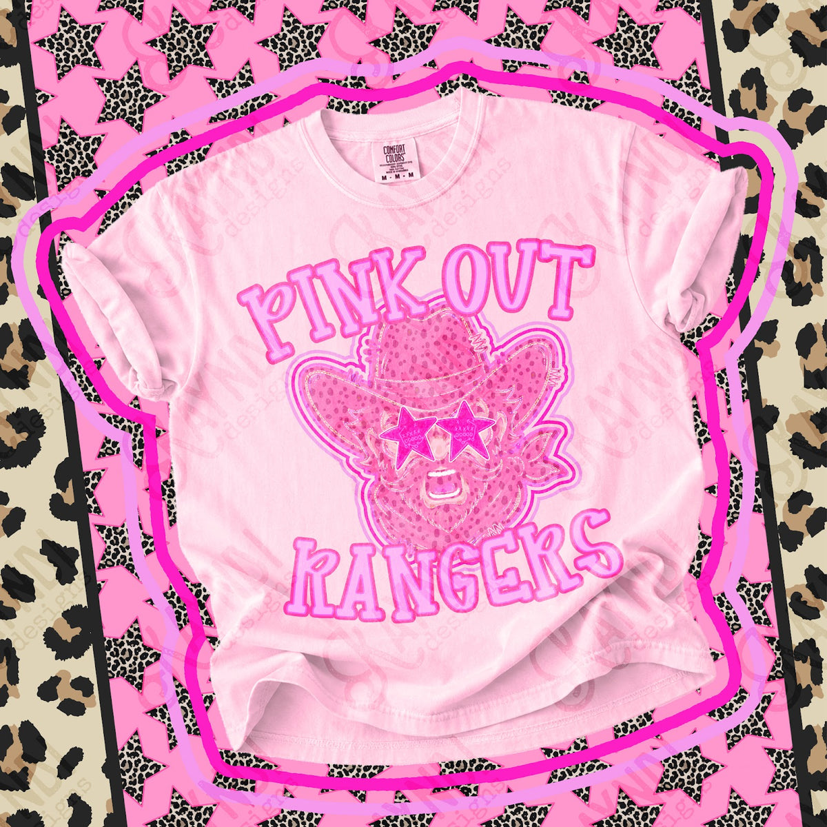 Pink Out Rangers Top design mockup