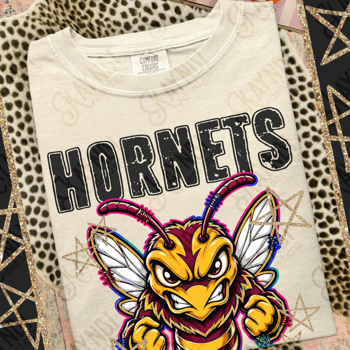Grunge Varsity Hornets 4 Top