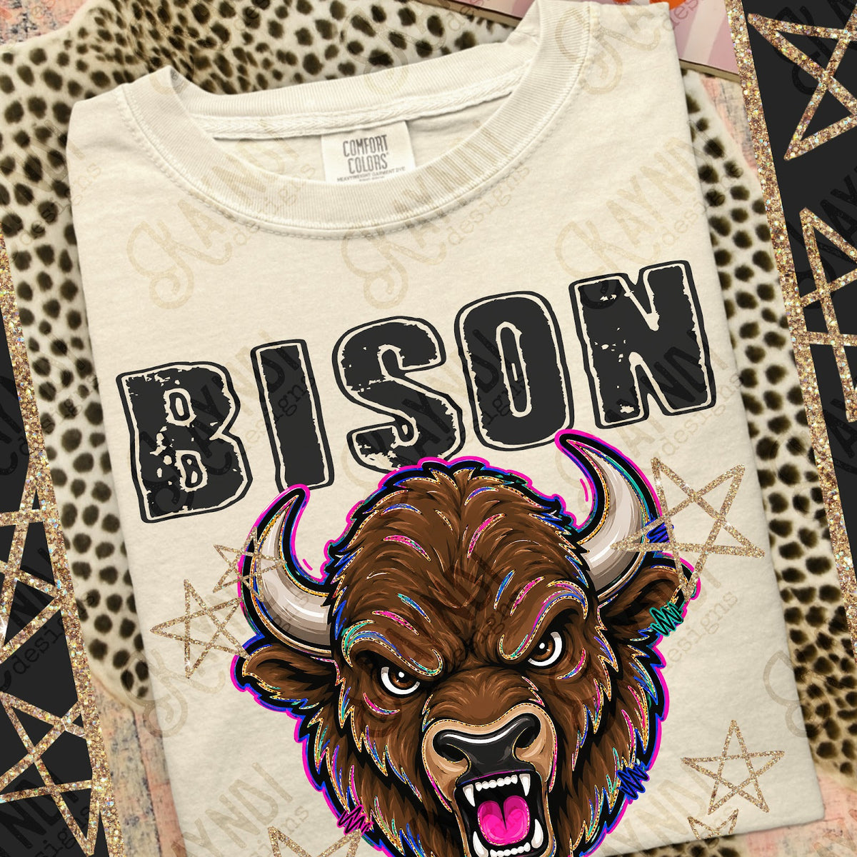 Grunge Varsity Bison 2 Top