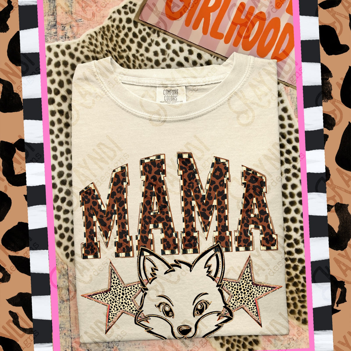 MAMA Foxes 2 Top design mockup