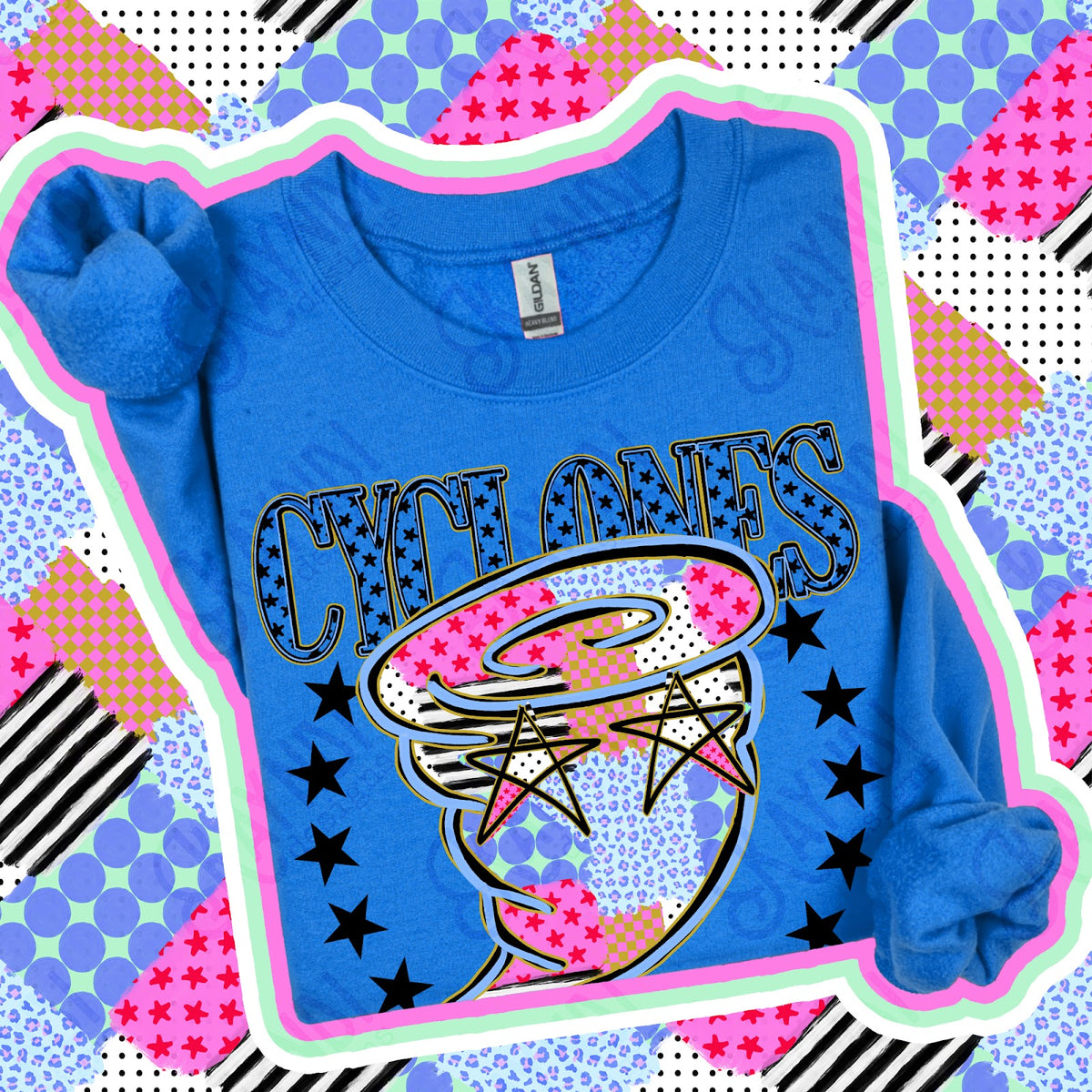 Patchwork Varisty Stars Cyclones Top