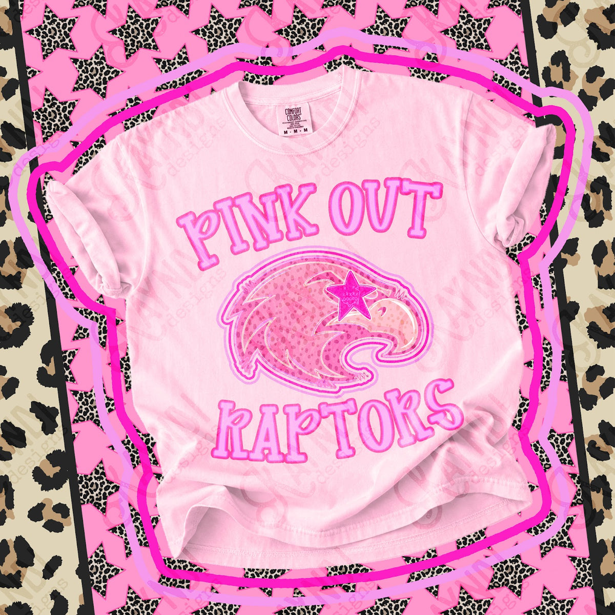 Pink Out Raptors Top design mockup