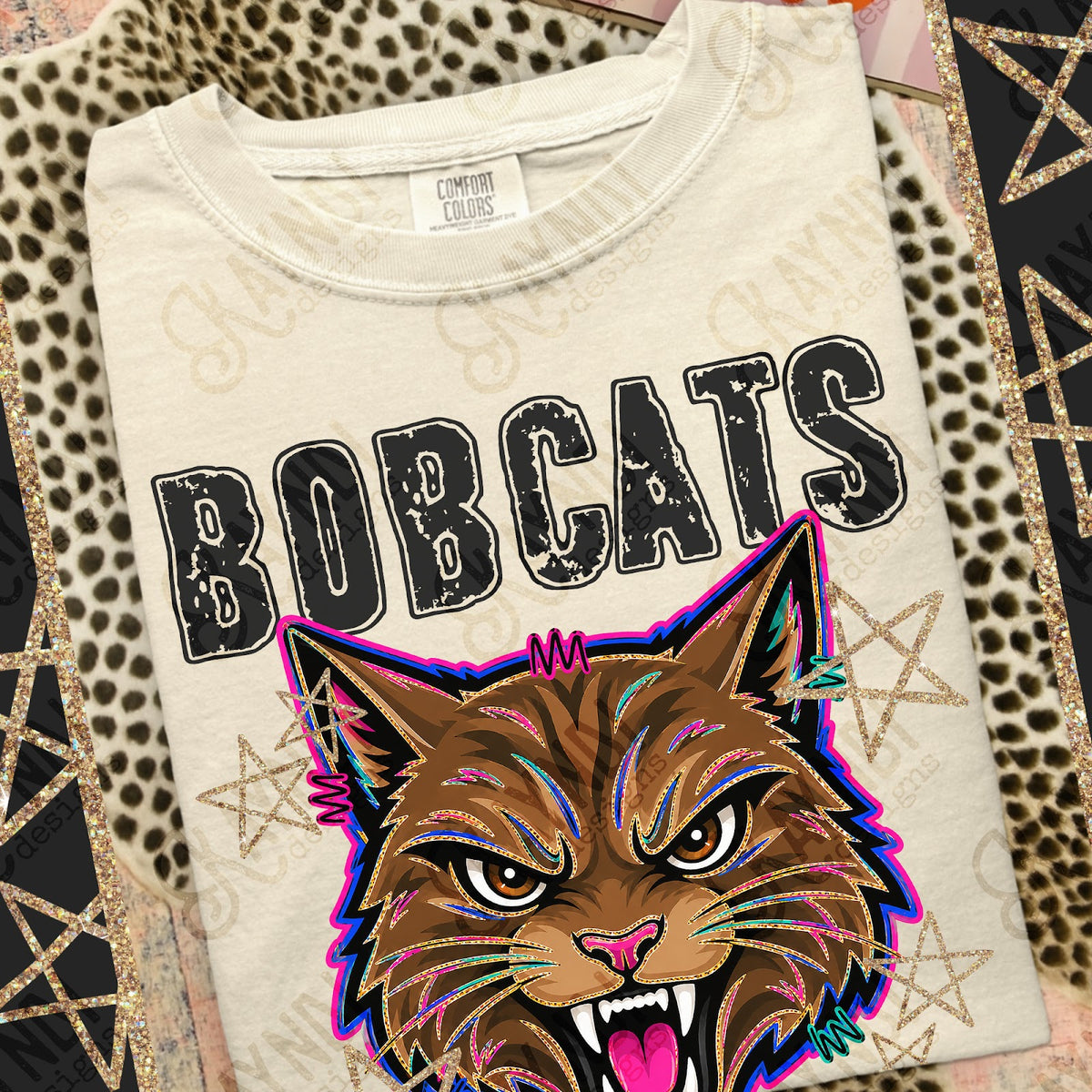 Grunge Varsity Bobcats Top