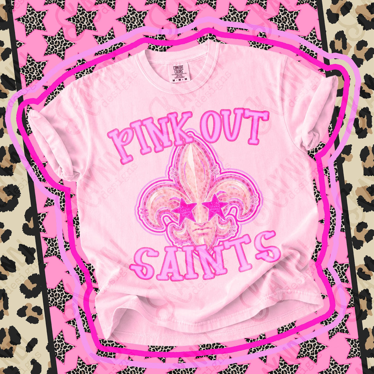 Pink Out Saints Top design mockup