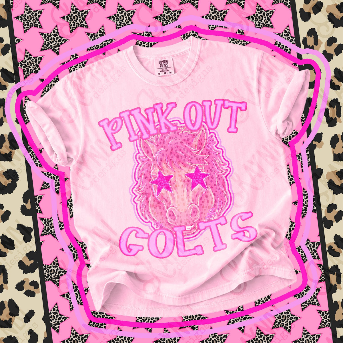 Pink Out Colts 5 Top design mockup
