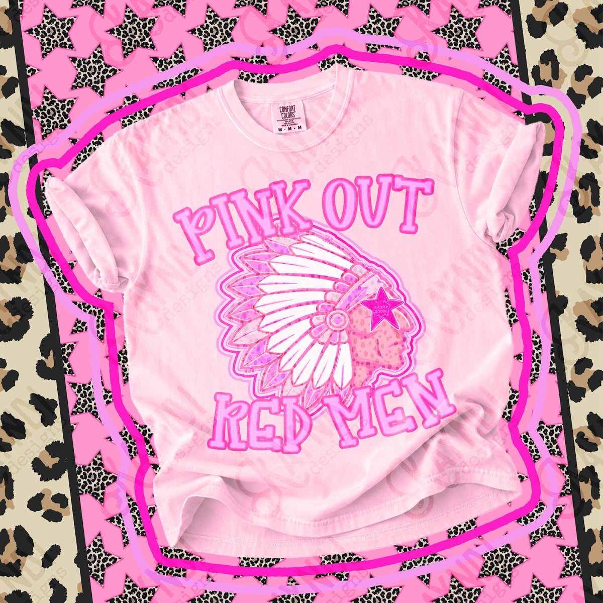 Pink Out Red Men 2 Top design mockup