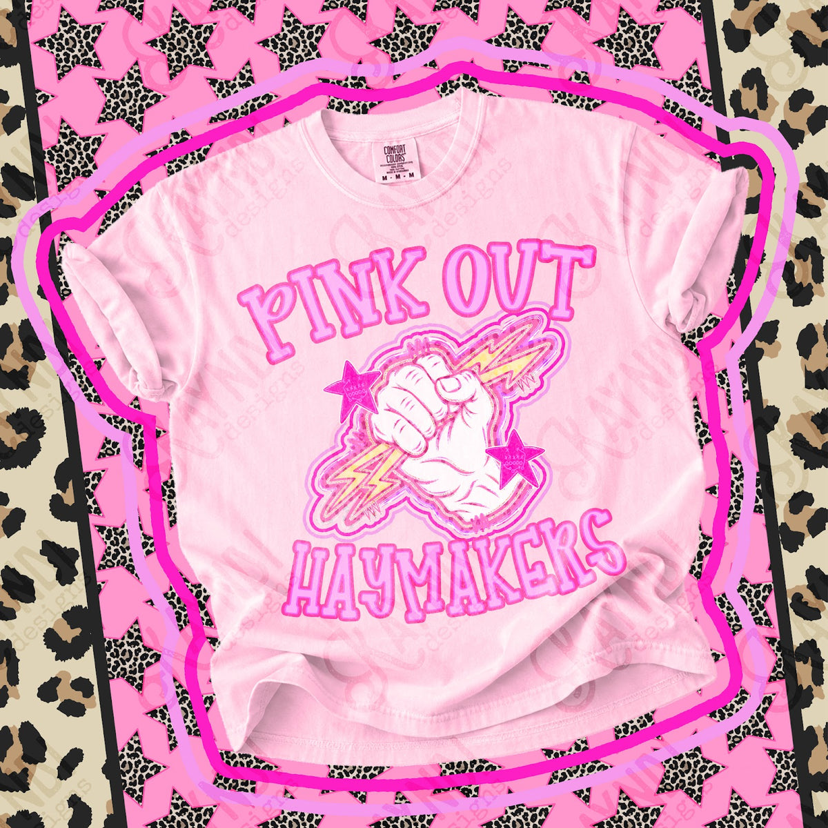 Pink Out Haymakers Top design mockup
