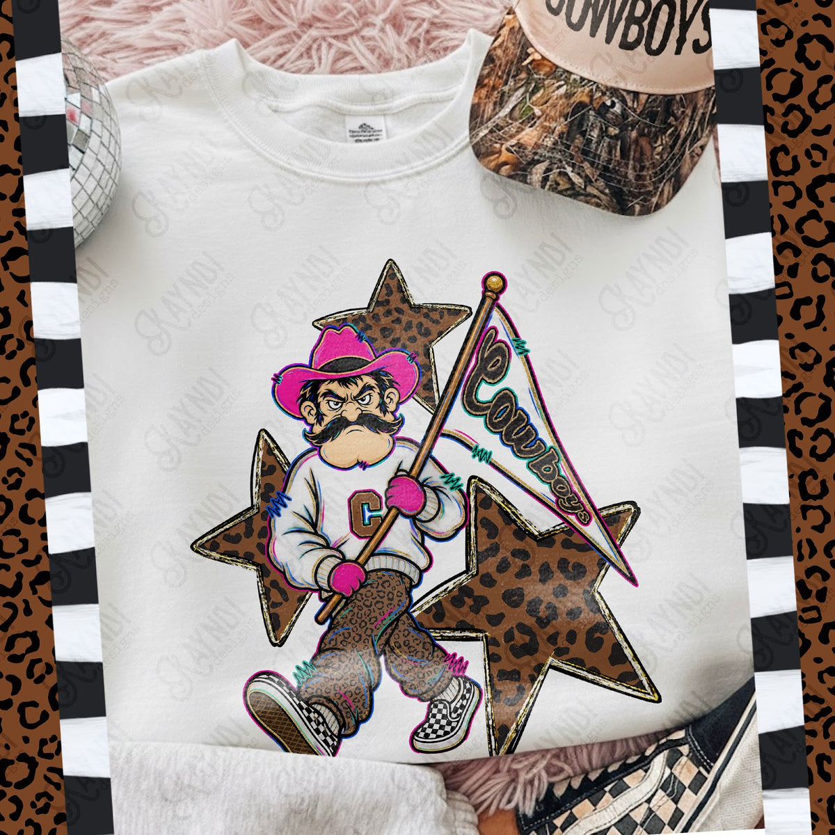 Leopard Sweats Cowboys 2 Top