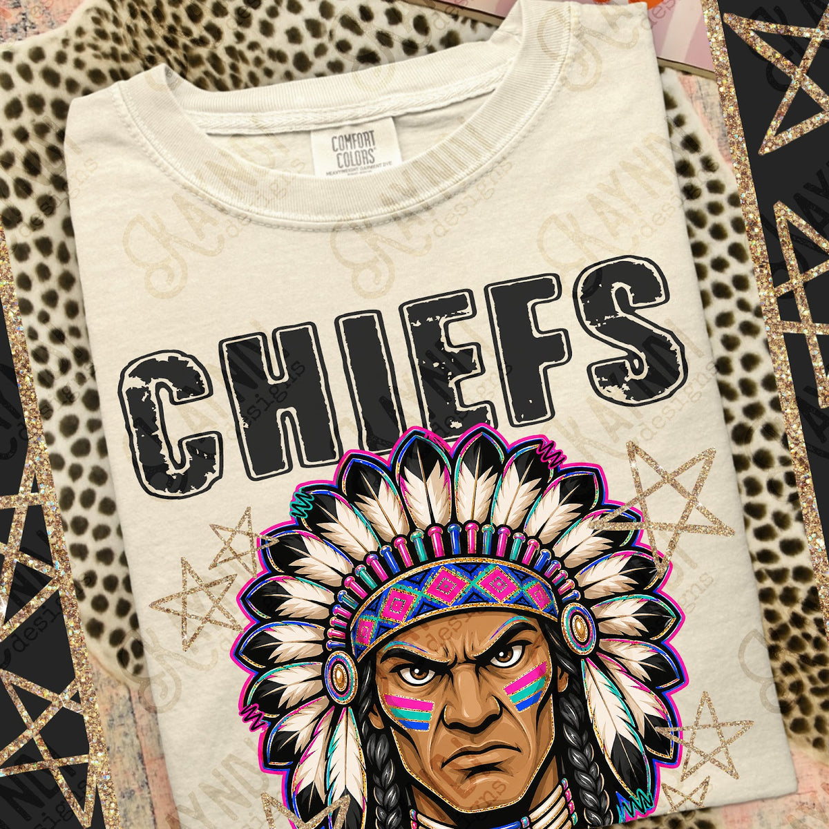 Grunge Varsity Chiefs 3 Top