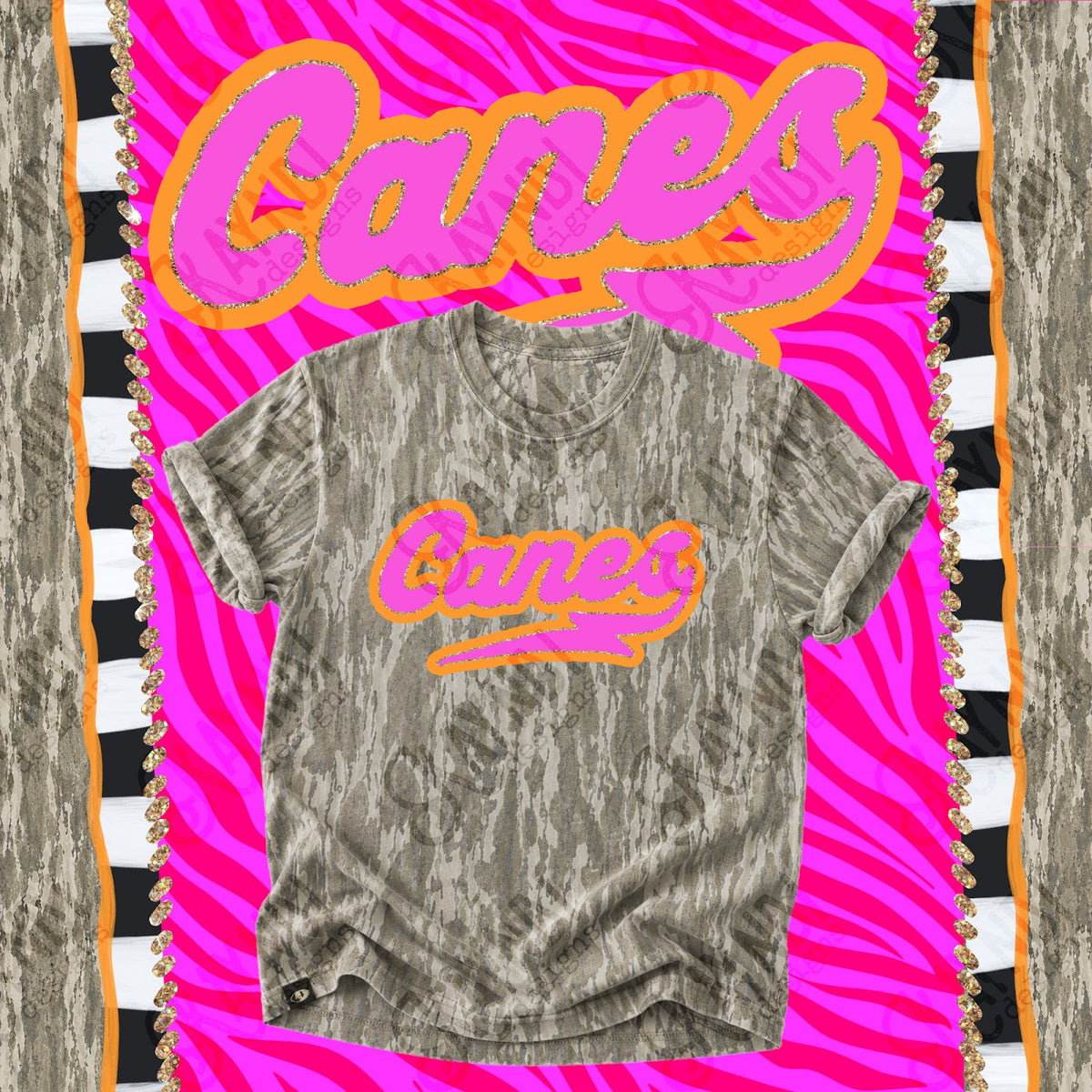 Prism Script Canes Top