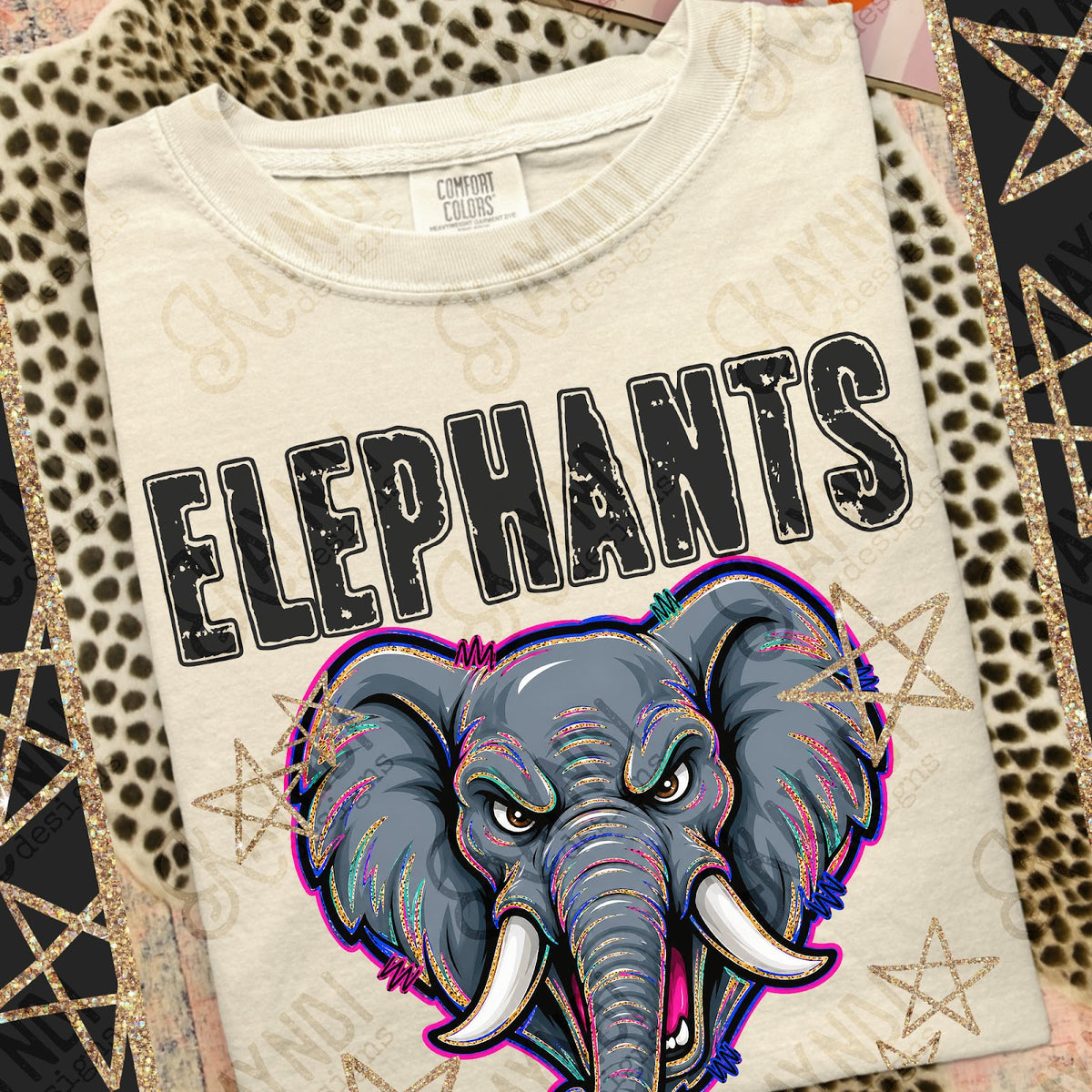 Grunge Varsity Elephants Top