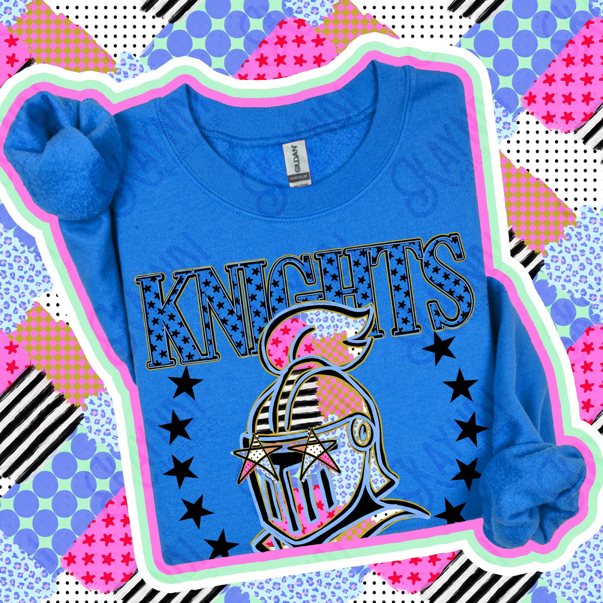 Patchwork Varisty Stars Knights Top