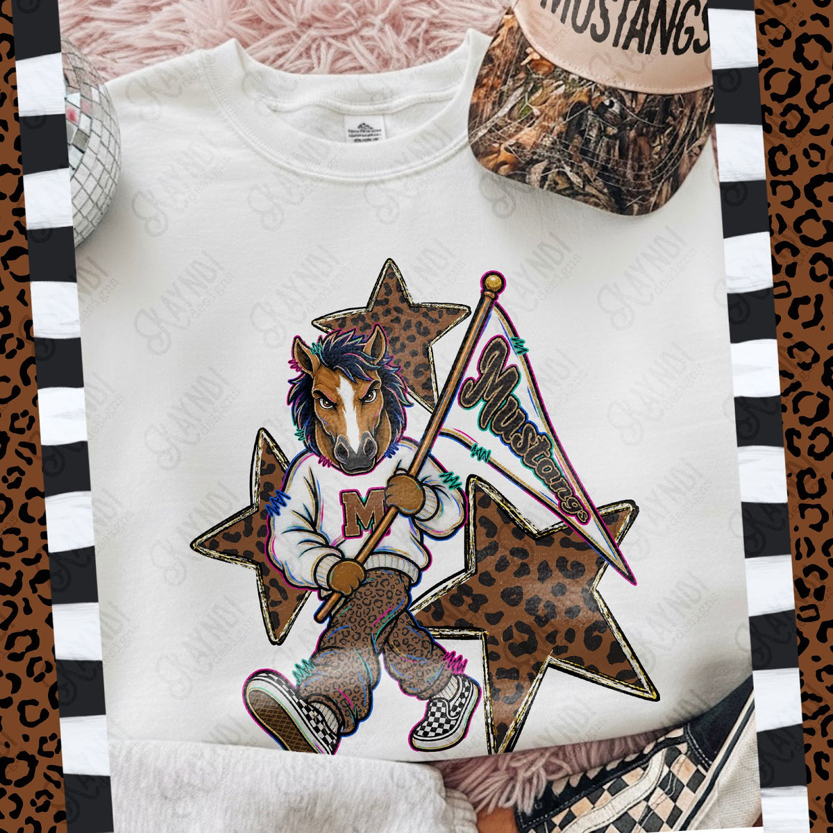 Leopard Sweats Mustangs 4 Top