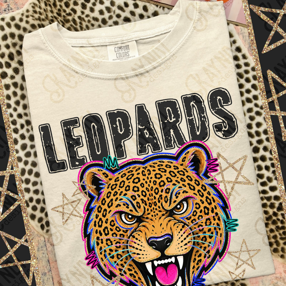 Grunge Varsity Leopards Top