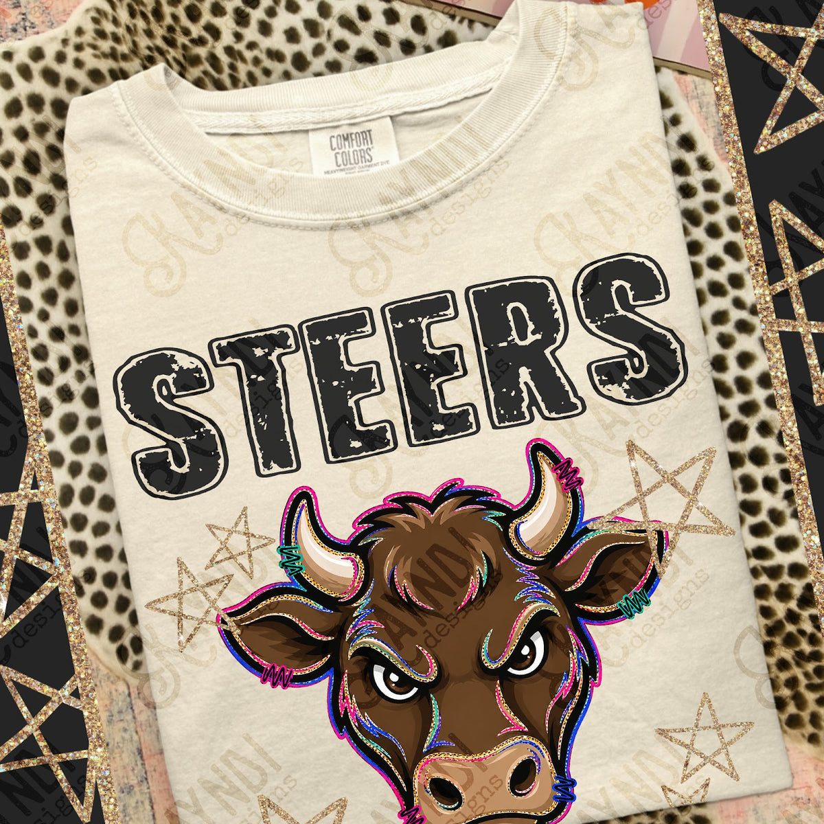 Grunge Varsity Steers 2 Top