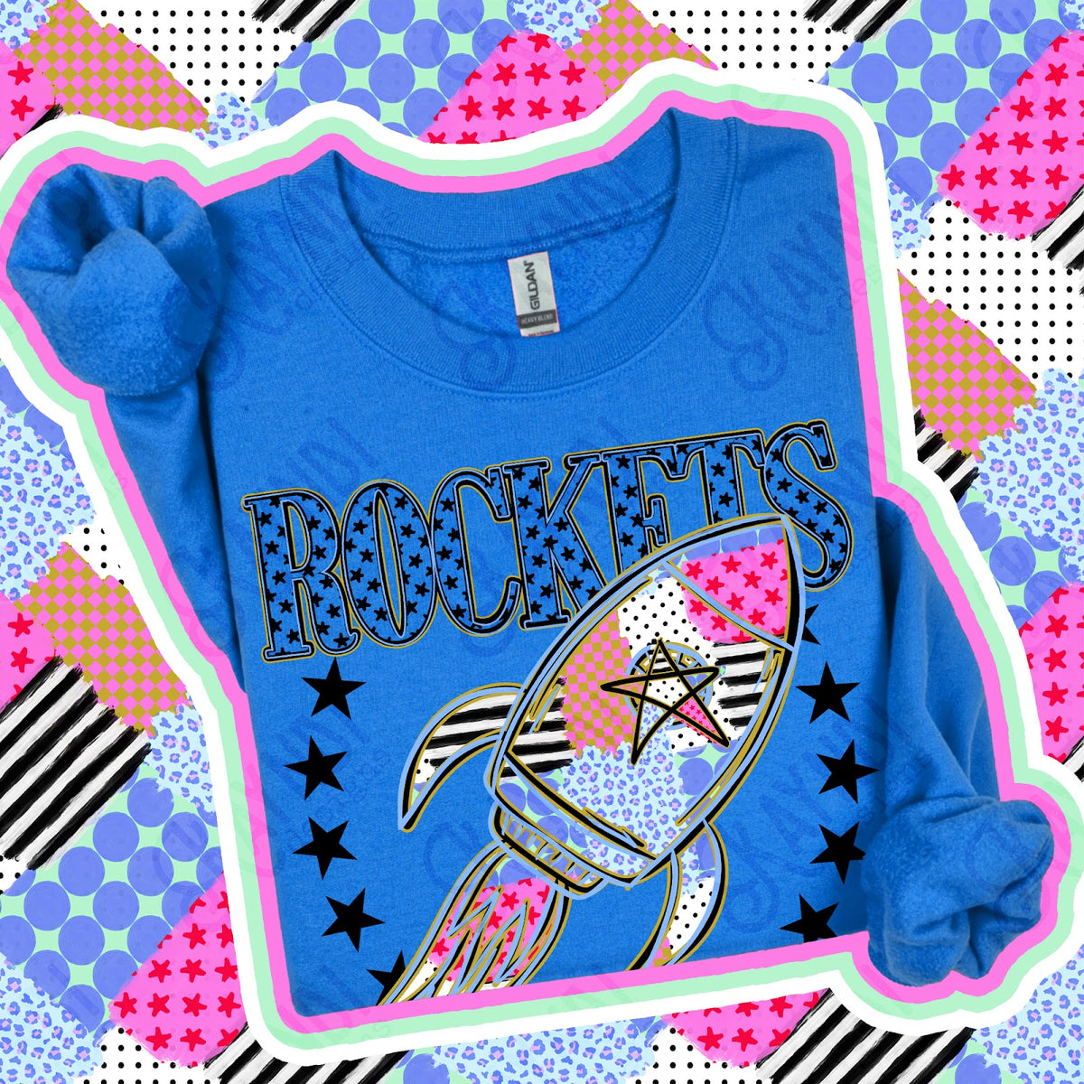 Patchwork Varisty Stars Rockets 2 Top