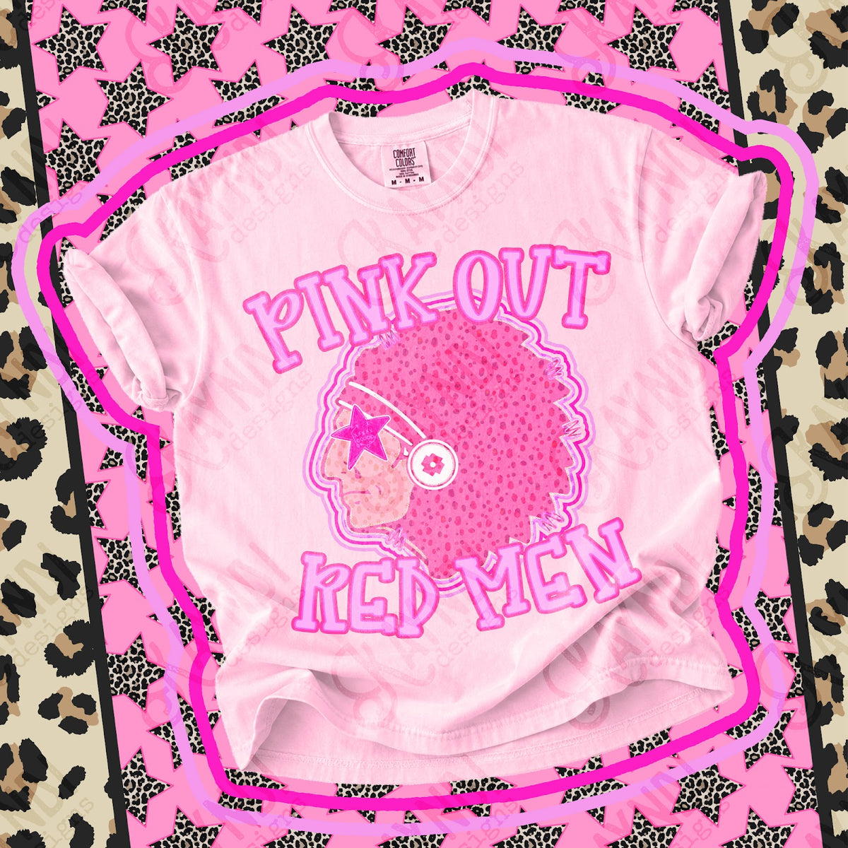 Pink Out Red Men 3 Top design mockup