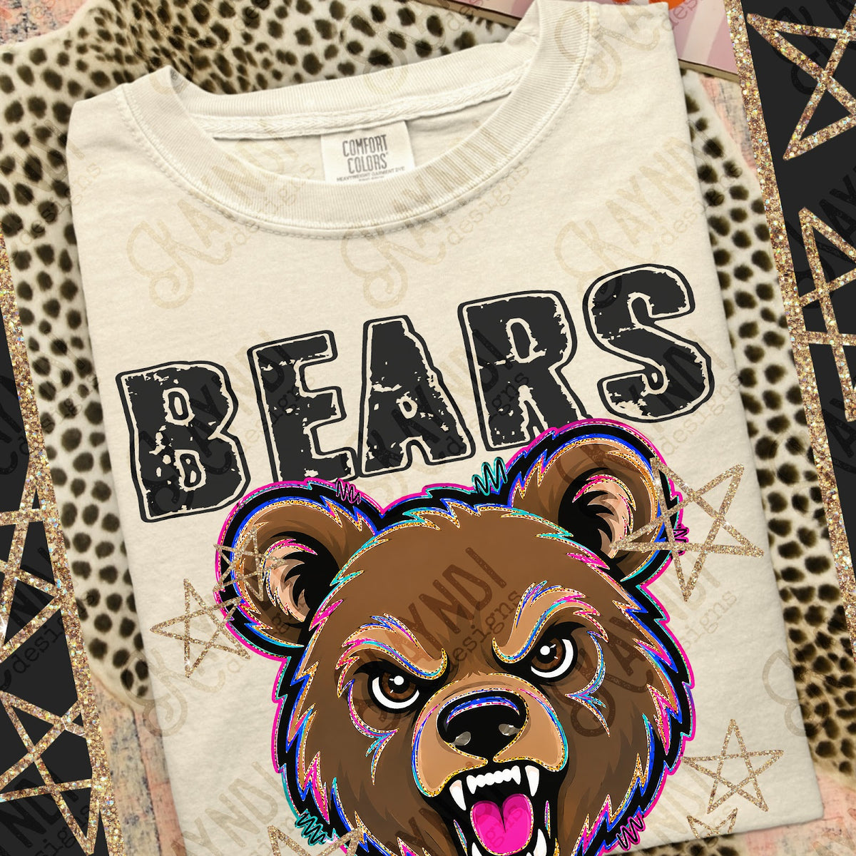 Grunge Varsity Bears 2 Top