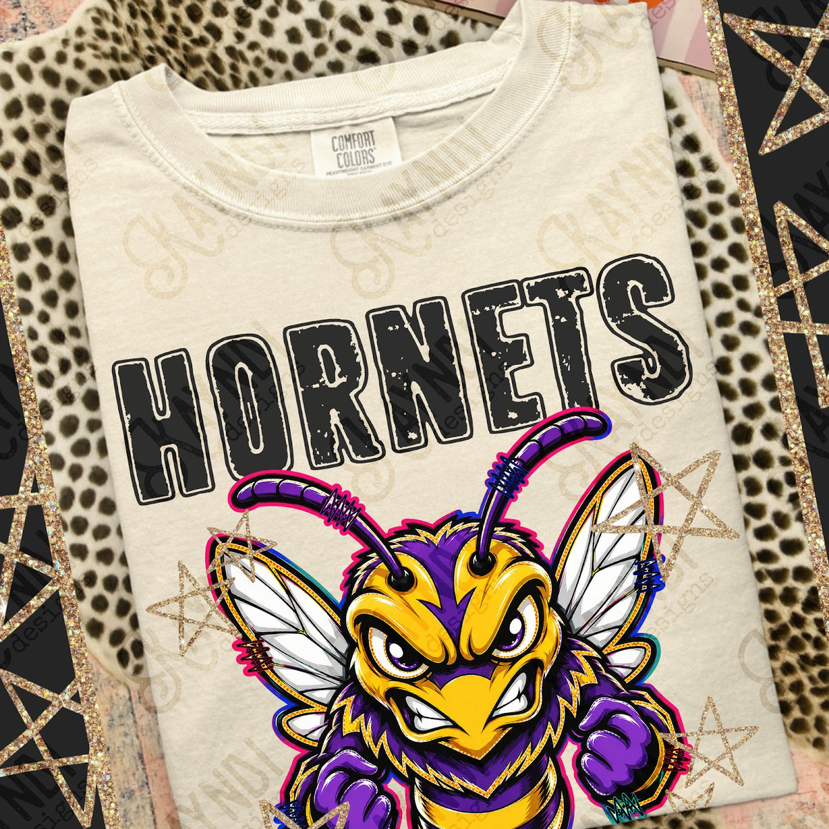 Grunge Varsity Hornets 7 Top