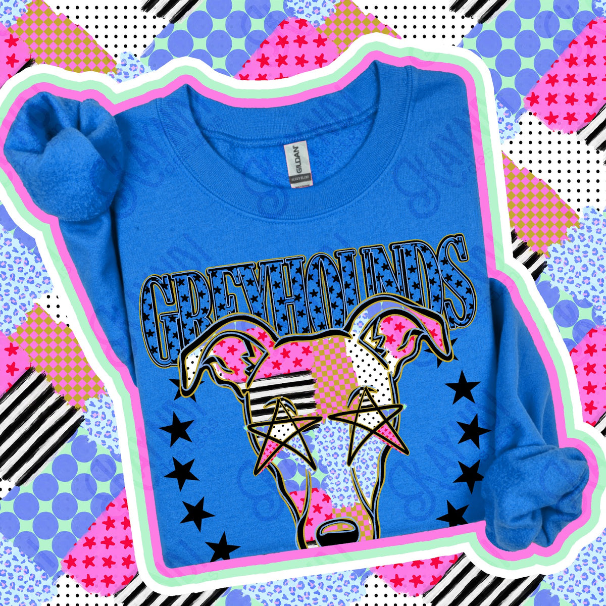 Patchwork Varisty Stars Greyhounds Top