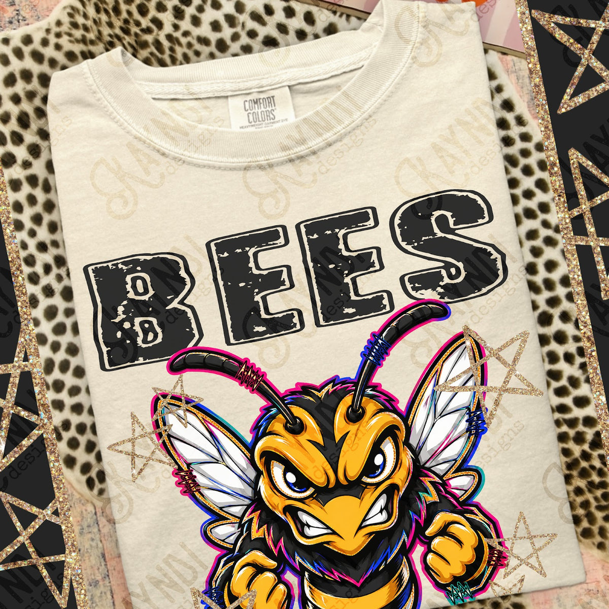 Grunge Varsity Bees 2 Top
