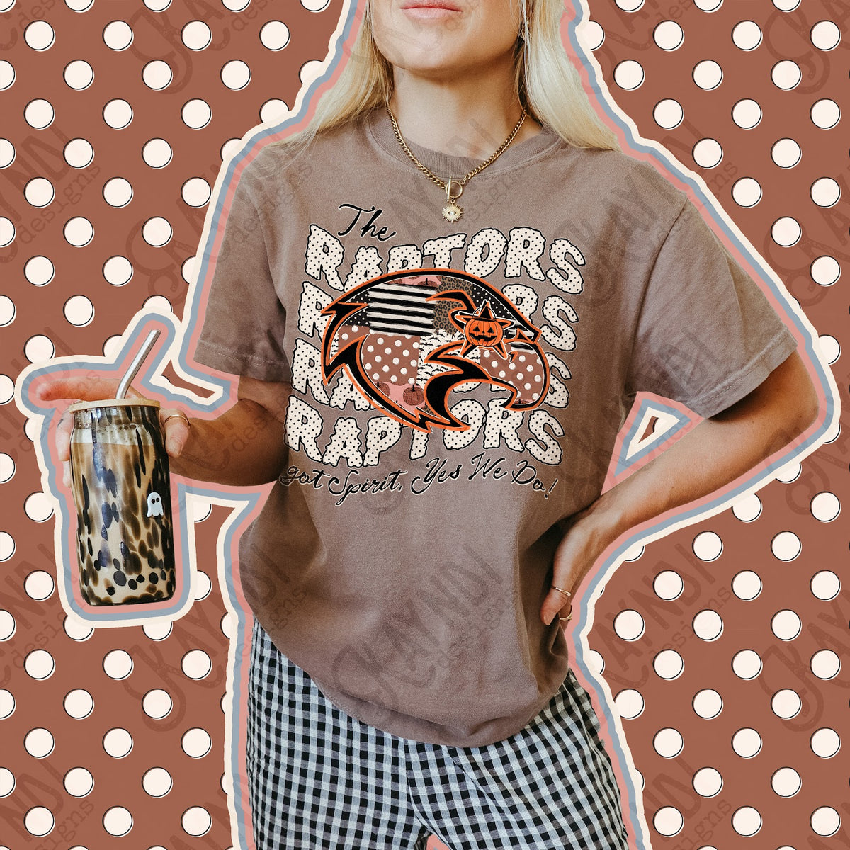 Patchwork Pumpkin Spirit Raptors Top