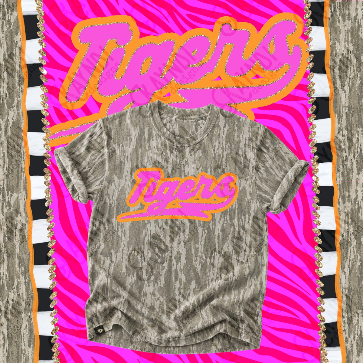 Prism Script Tigers Top