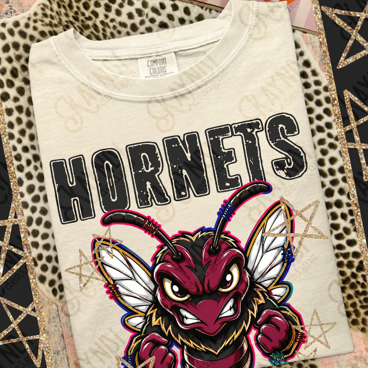 Grunge Varsity Hornets 3 Top