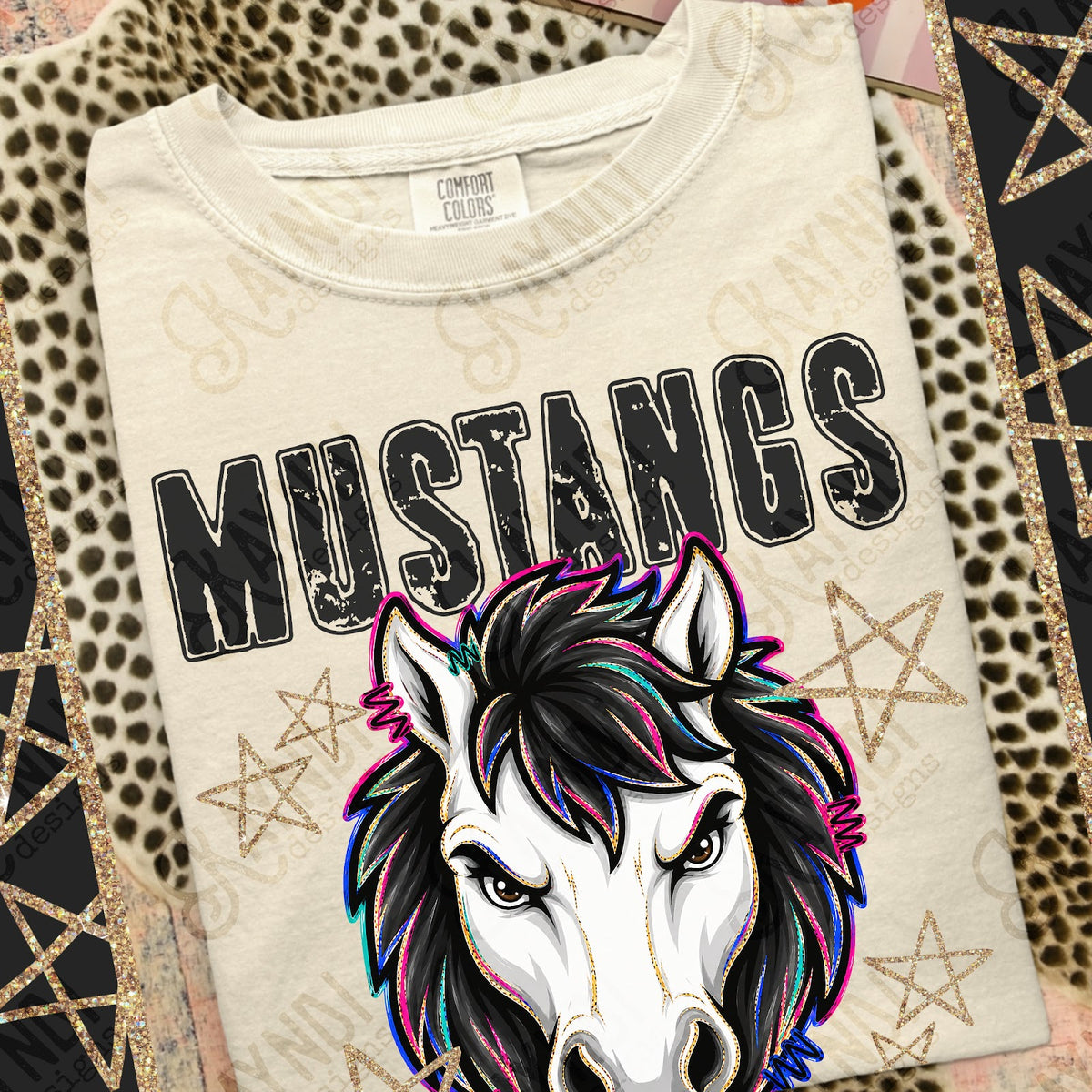 Grunge Varsity Mustangs 7 Top