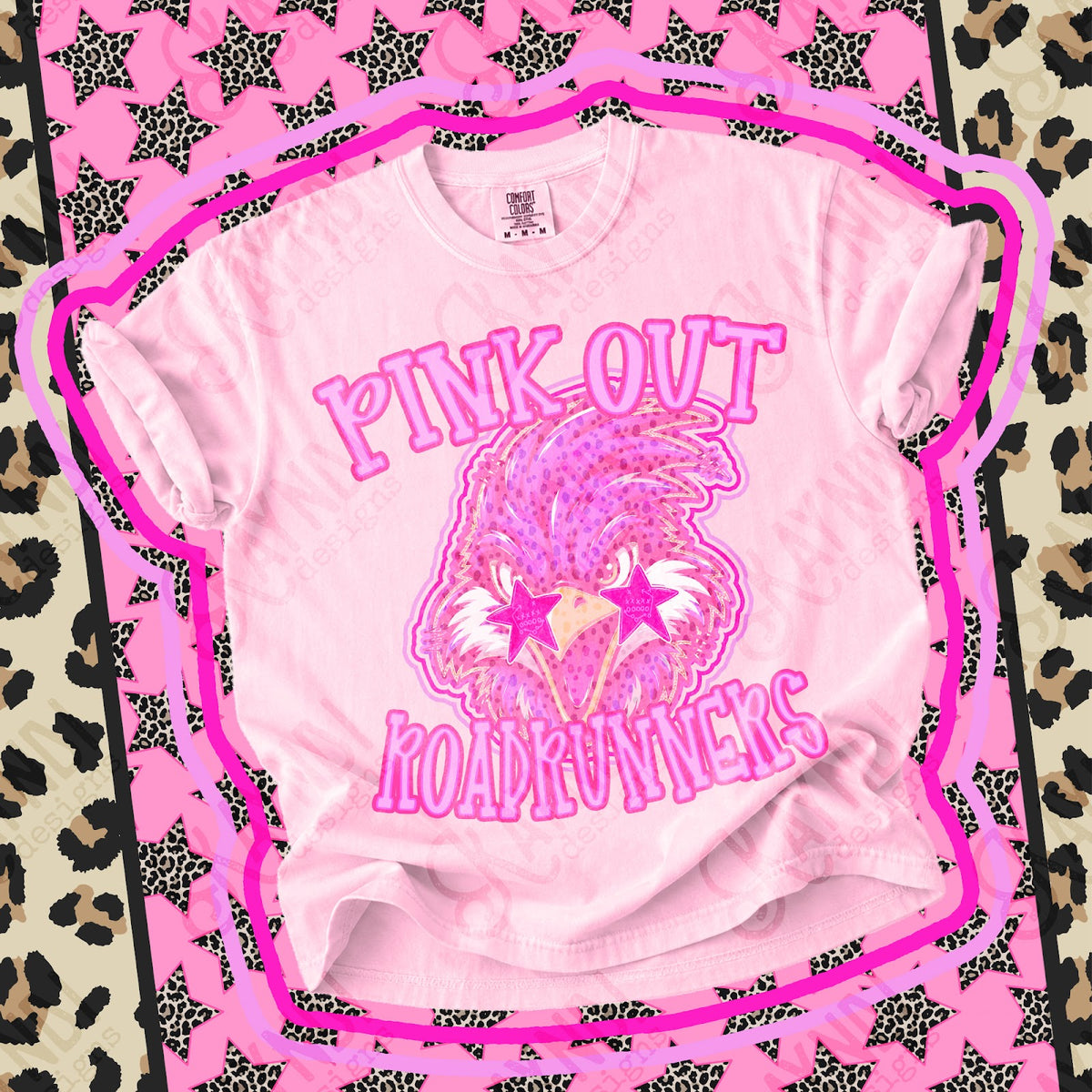 Pink Out Roadrunners Top design mockup