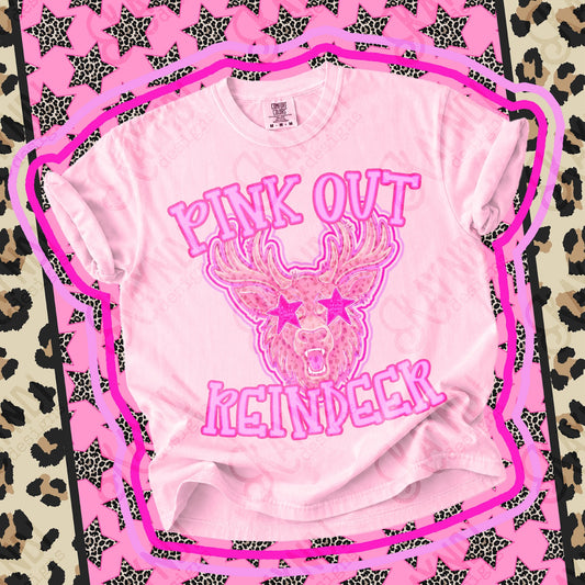 Pink Out Reindeer Top design mockup