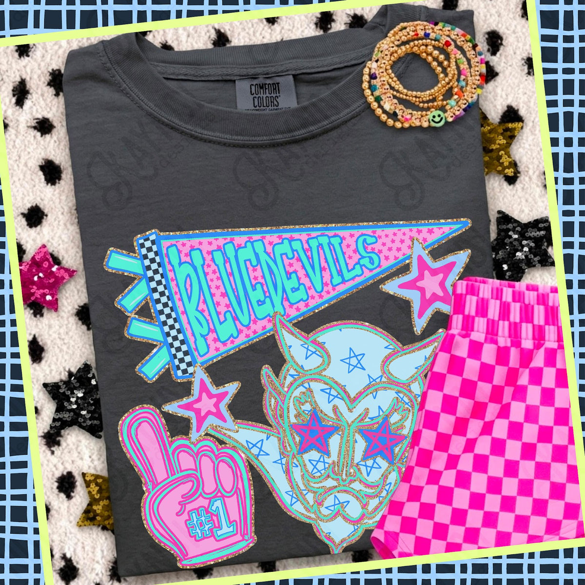 Doodle Star Mascots Blue Devils Top