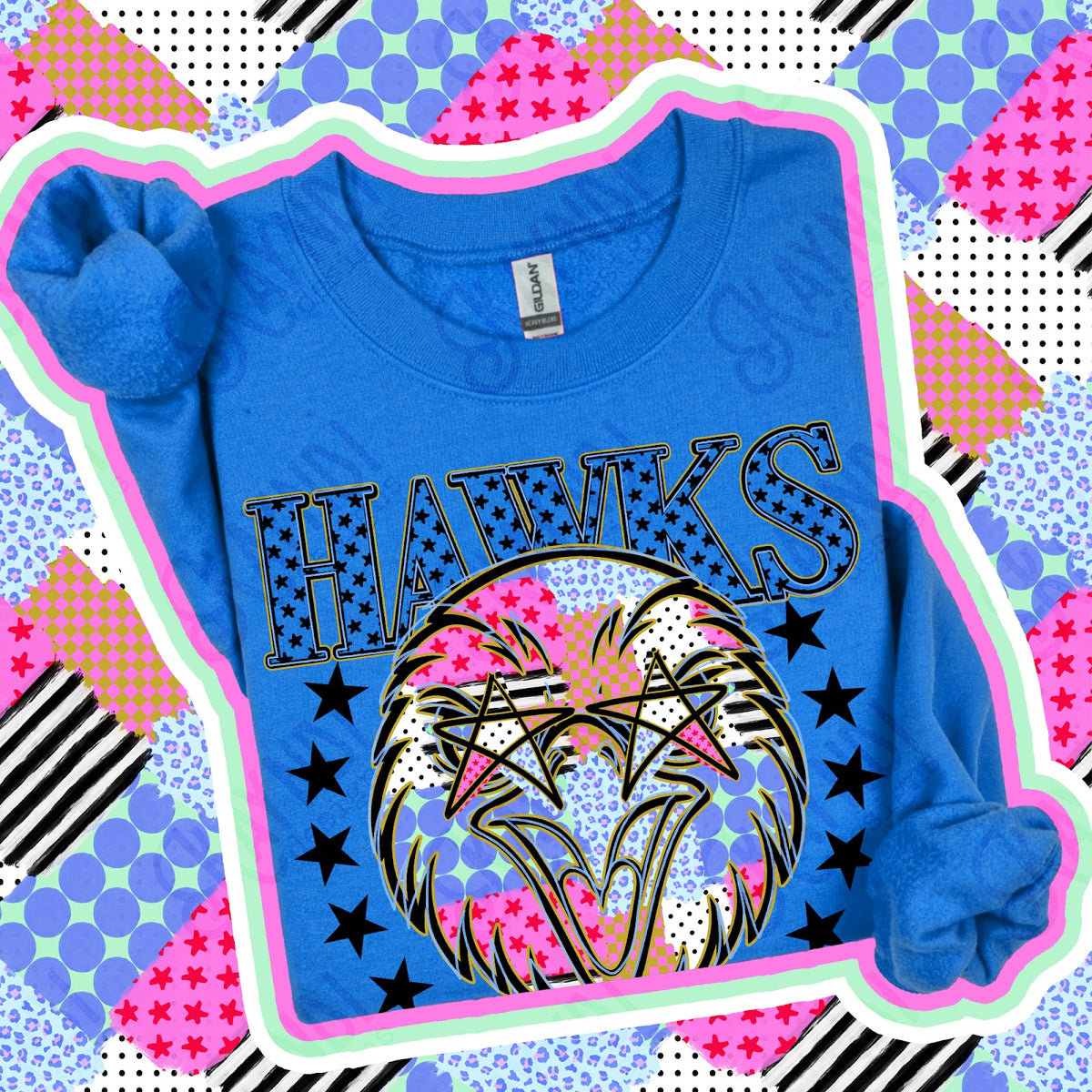 Patchwork Varisty Stars Hawks Top