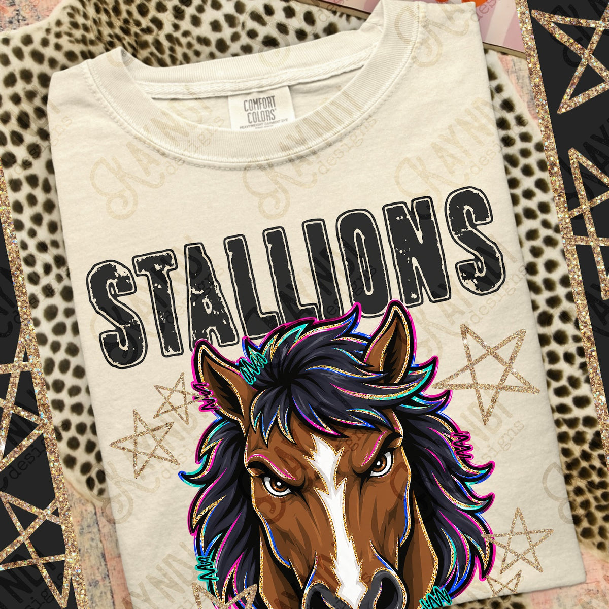 Grunge Varsity Stallions 7 Top