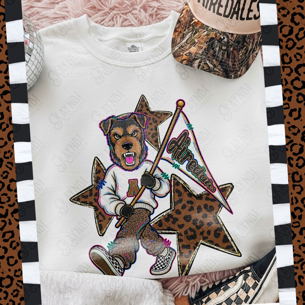Leopard Sweats Airedales 2 Top
