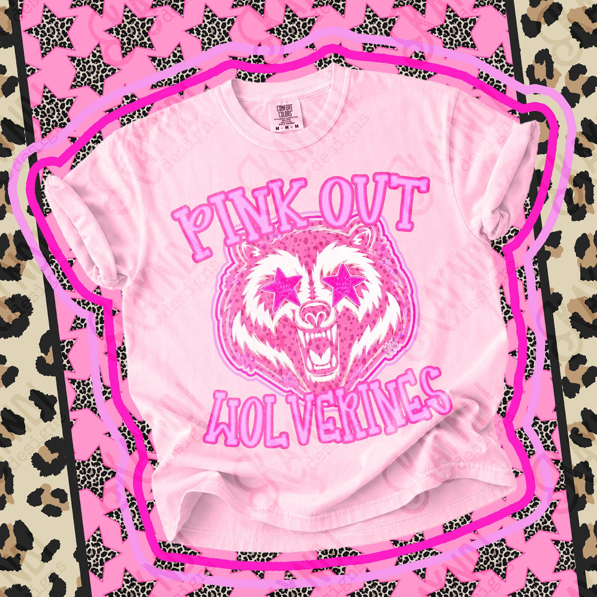 Pink Out Wolverines Top design mockup