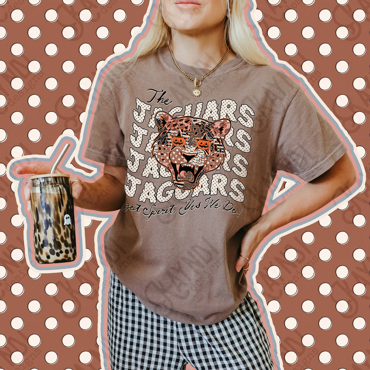 Patchwork Pumpkin Spirit Jaguars Top
