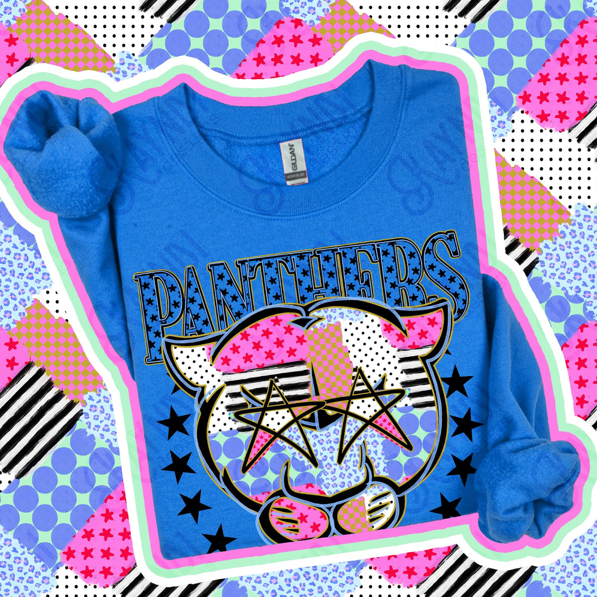 Patchwork Varisty Stars Panthers 3 Top