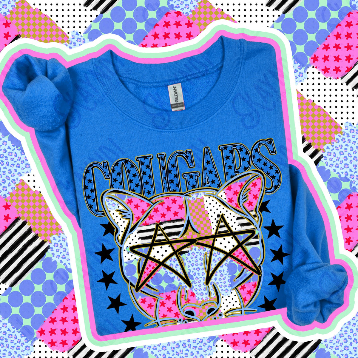 Patchwork Varisty Stars Cougars 2 Top