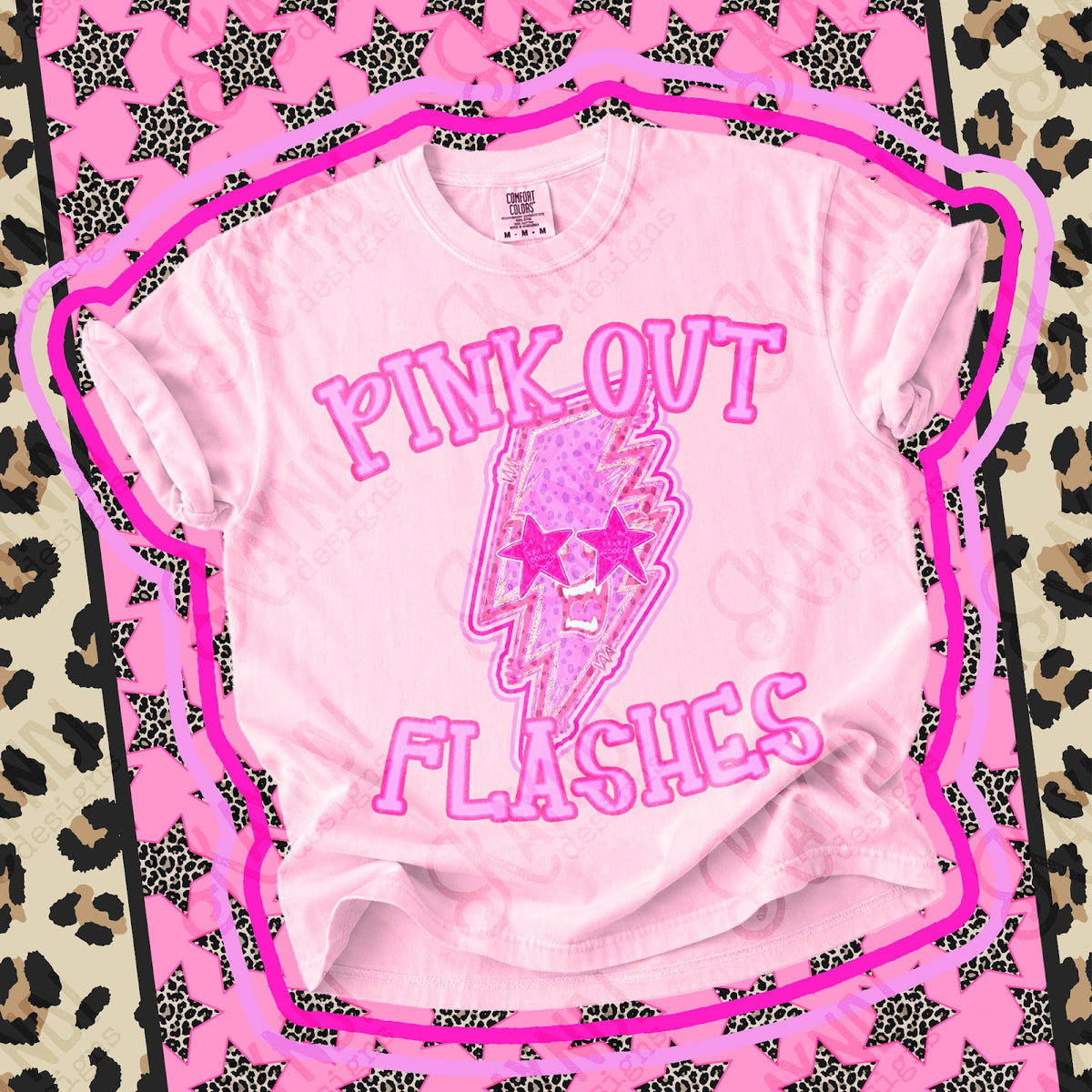 Pink Out Flashes 5 Top design mockup