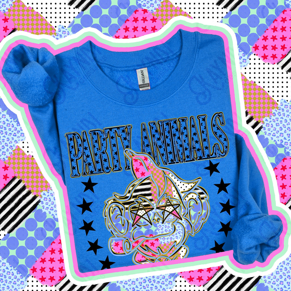 Patchwork Varisty Stars Party Animals Top