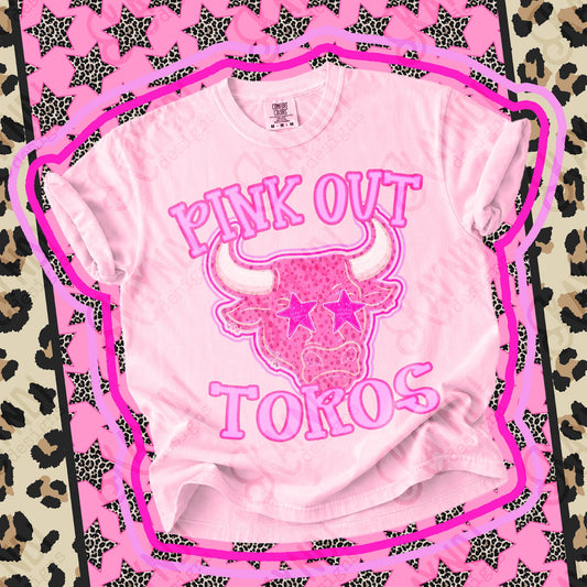 Pink Out Toros Top design mockup