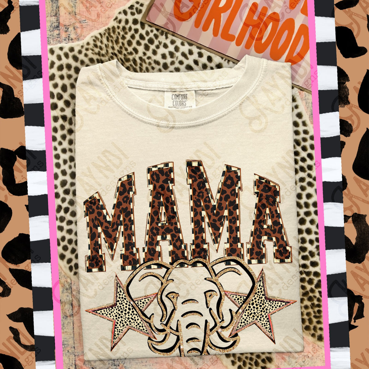 MAMA Elephants Top design mockup