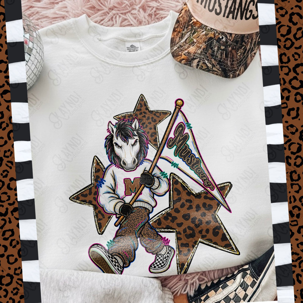 Leopard Sweats Mustangs 7 Top