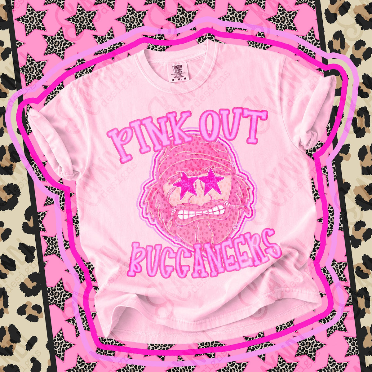 Pink Out Buccaneers Top design mockup