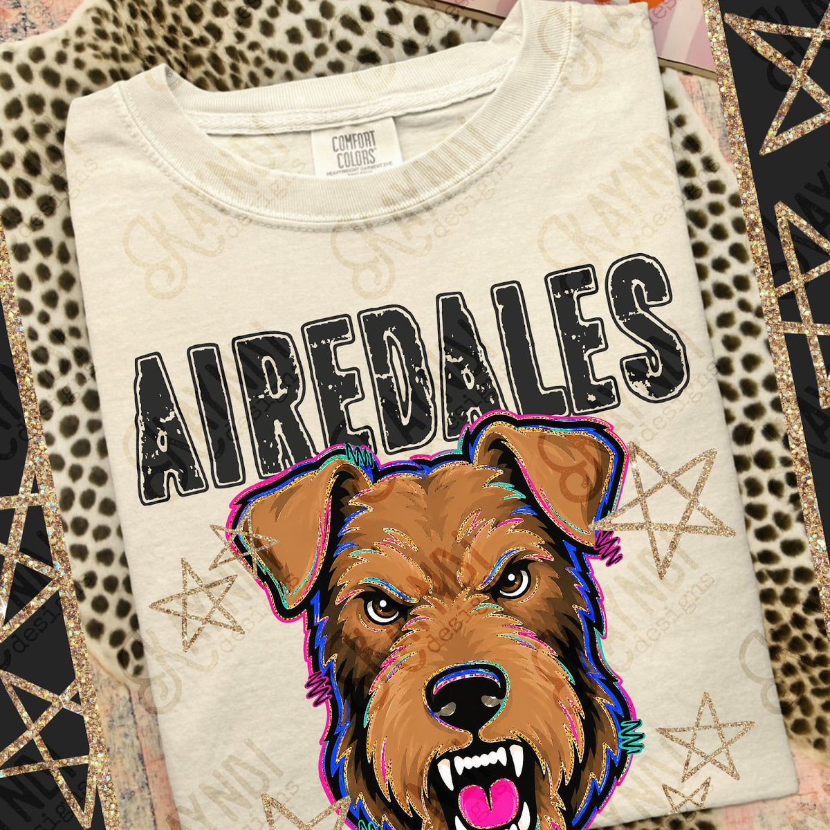 Grunge Varsity Airedales Top
